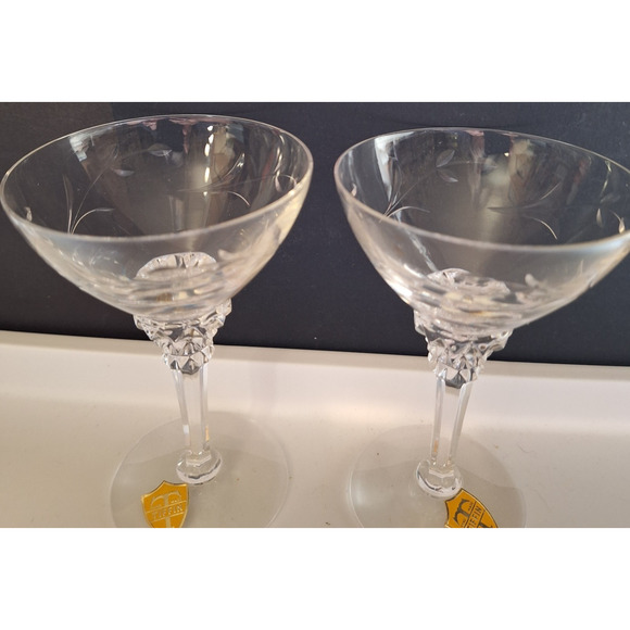 Vintage Tiffin-Franciscan 4.75" Cocktail Glasses ROSE MARIE -Set of 2 - Picture 2 of 6